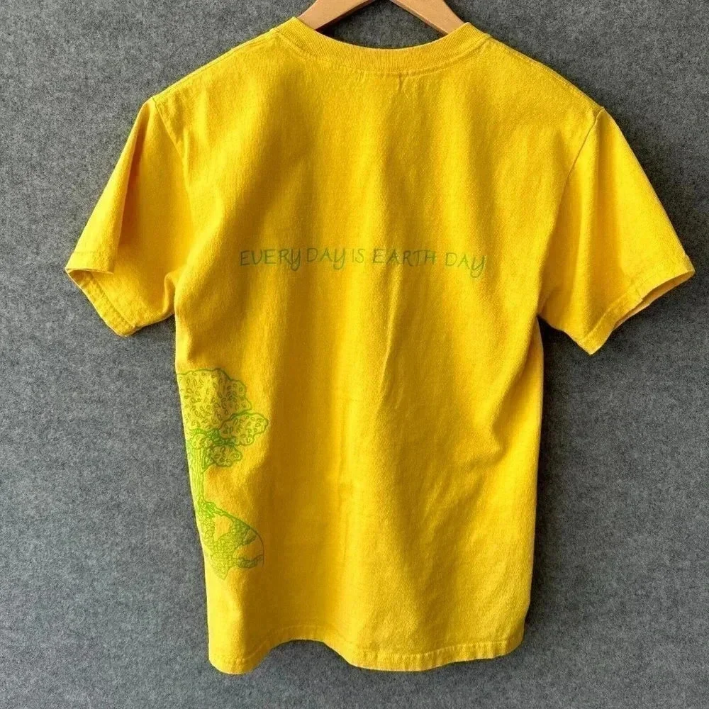 Earth Day Shirt Womens Small Yellow Trees‎ Recycle Nature Short Sleeve 2007